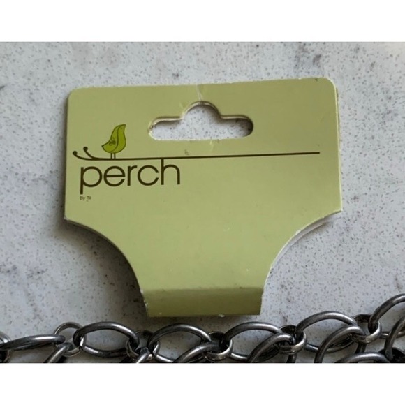 Perch Audrey Chain Link Chunky Bracelet Nickel Brass Tone Rhinestone Metal‎ BoHo - Picture 5 of 8